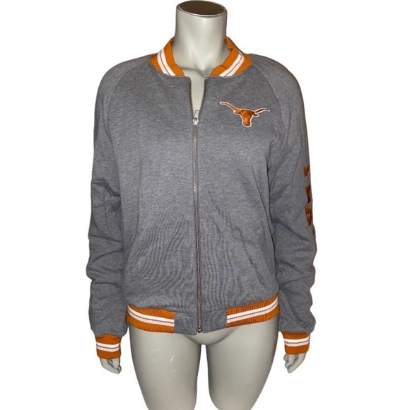 TEXAS LONGHORNS Collegiate Collection Varsity Jacket by PINK Victoria’s Secret - Picture 2 of 16